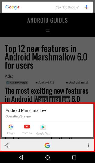 use advanced features in Android Marshmallow text selection