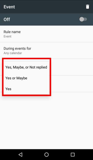 configure events rules for Do not Disturb in Android Marshmallow