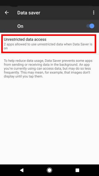 How to enable or disable data saver in Android Nougat?