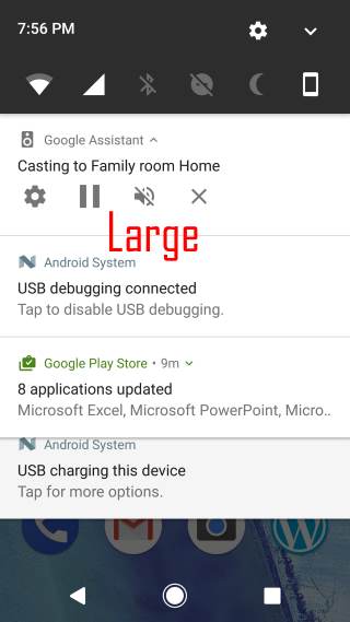 change display size in Android Nougat