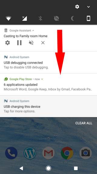 access and use quick settings panel in Android Nougat