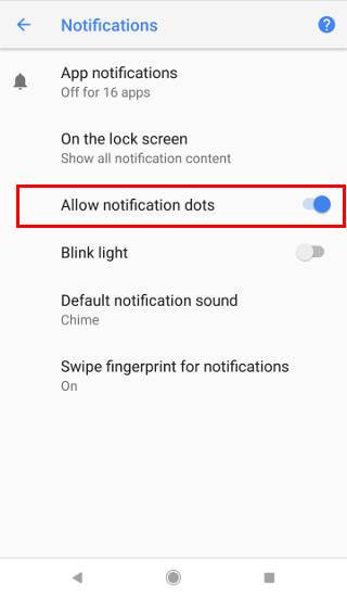How to enable/disable notification dots