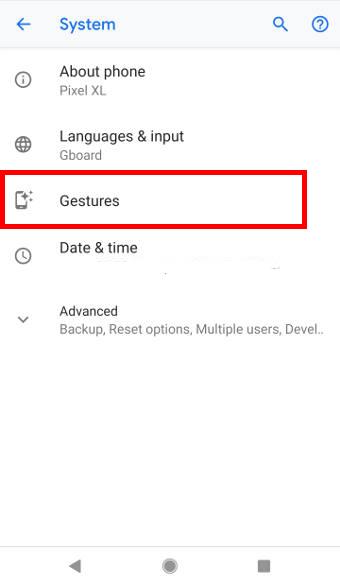 enable (and disable) Android Pie navigation gestures
