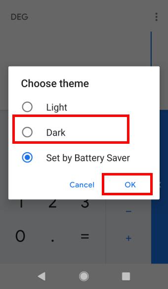 enable the dark theme for individual apps