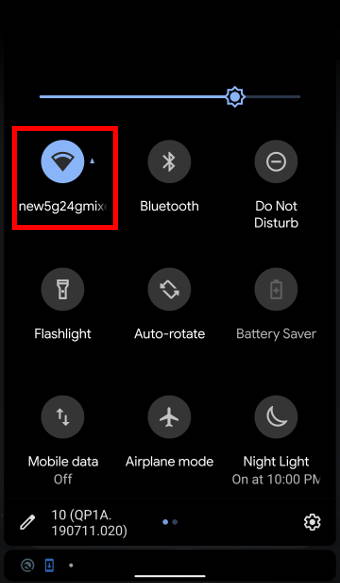 share Wi-Fi using QR codes in Android 10 through Android 10 Quick settings