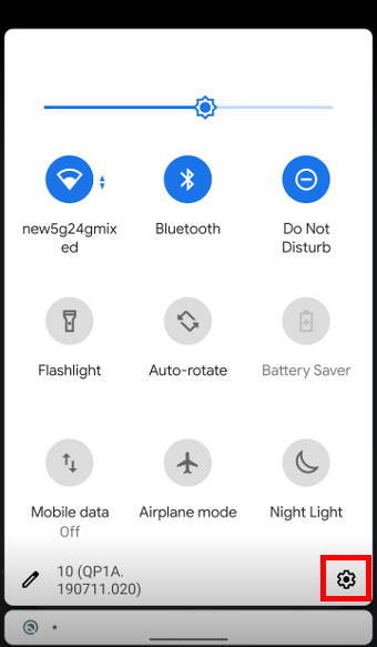 Android 10 Quick Settings Panel