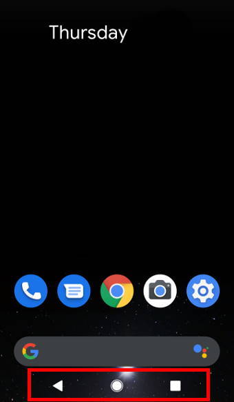 Android 10 Home screen