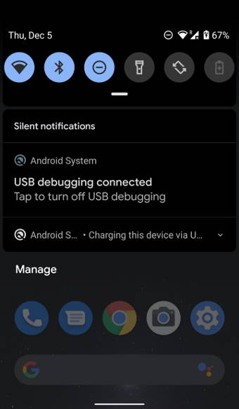Android 10 Notification panel