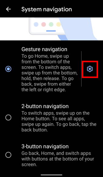 Android 10 Gesture navigation