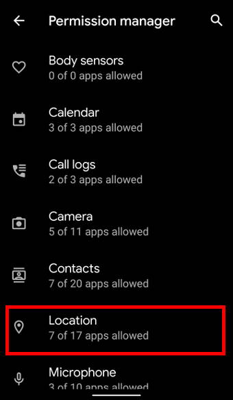 Android 10 Permission manager
