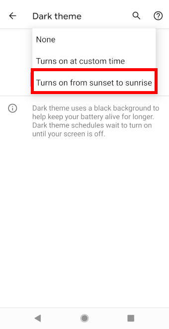 Android 11 Dark theme