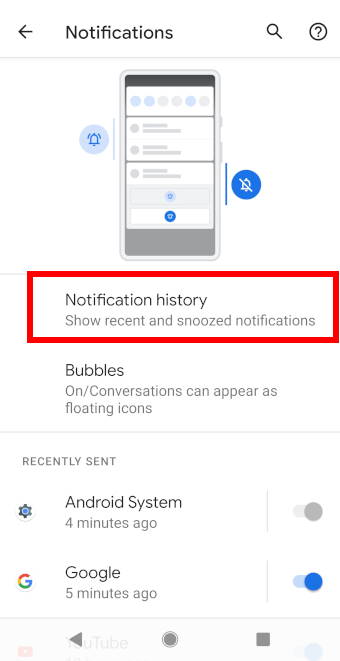 Android 11 notification settings