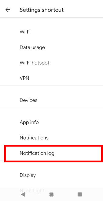Android 11 settings shortcut