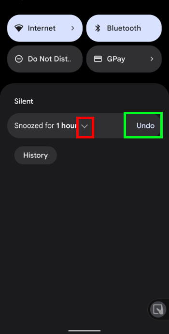 quickly snooze notifications in Android 12