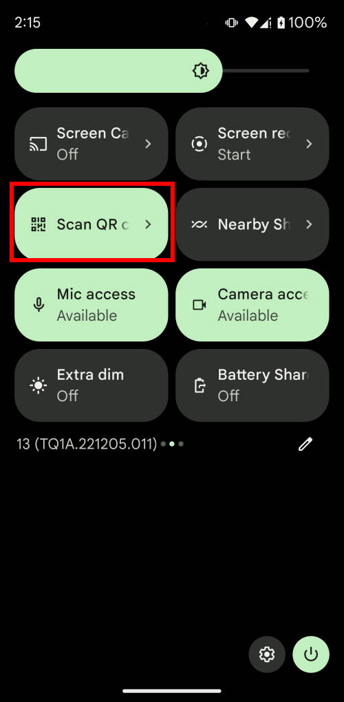 New features of Android 13: QR code scanner in the Quick Settings tile