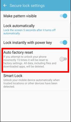 enable/disable Galaxy S6 auto factory reset in Android Marshmallow update