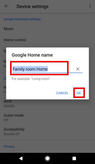  rename Google Home