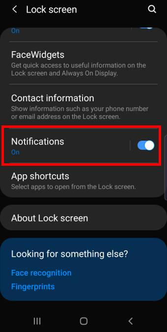  control notifications on Galaxy S10 lock screen