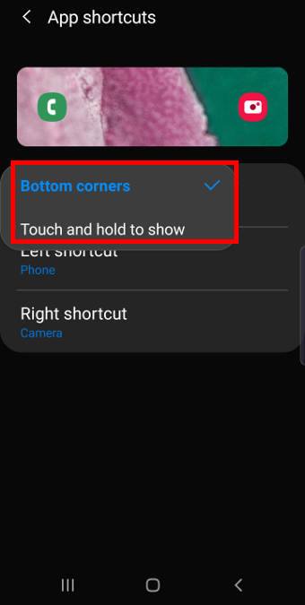 customize app shortcuts on Galaxy S10 lock screen