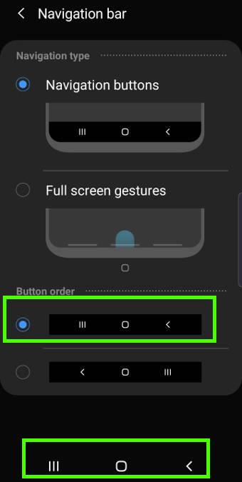 customize the Galaxy S10 navigation bar and navigation buttons