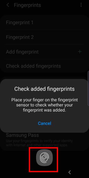 manage fingerprints on Galaxy S10 fingerprint reader