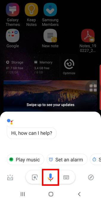 launch Google Assistant voice on Galaxy S10