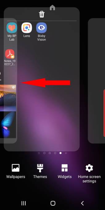 manage Home screen panels in Galaxy S10 Home screen edit mode