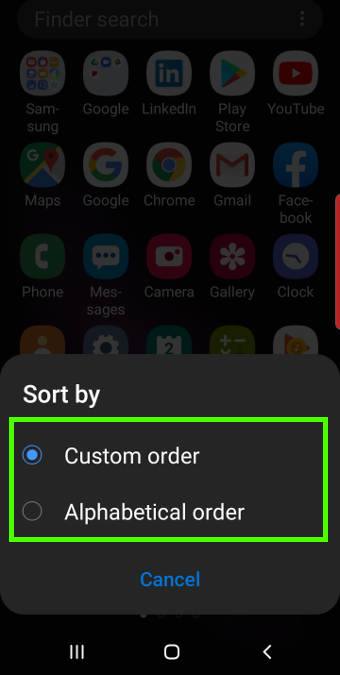 customize the Galaxy S10 Apps screen