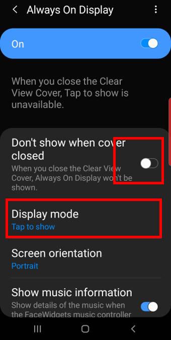 use the always-on display (AOD) with Galaxy S10 clear view cover