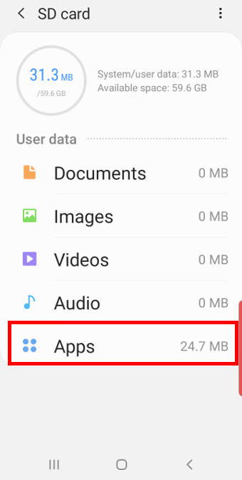 manage apps installed on the micro SD card