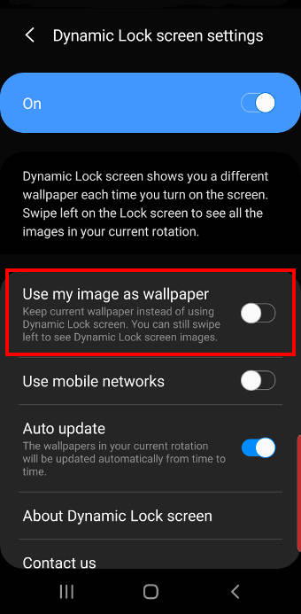 dynamic lock screen settings