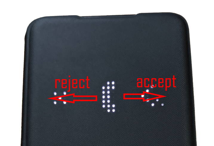 accept and reject calls on Galaxy S20 LED View cover