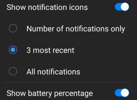 How to customize notification icon style in Galaxy S20 status bar?