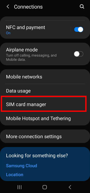 Galaxy S20 SIM card manager: eSIM support