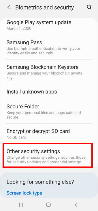 hide password on Galaxy S20 when typing it: biometrics and security