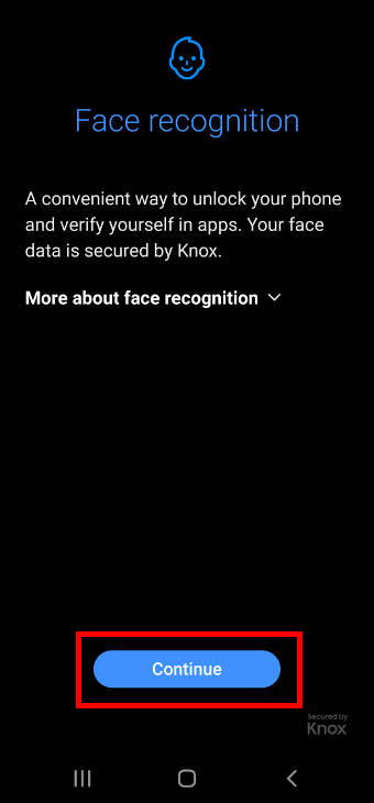 register facial features for Galaxy S20 face recognition