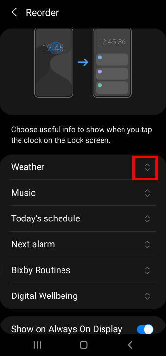 use and customize widgets on Galaxy S20 lock screen