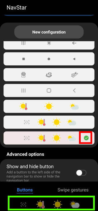 customize Galaxy S21 navigation buttons and navigation bar with NavStar: create own navigation buttons