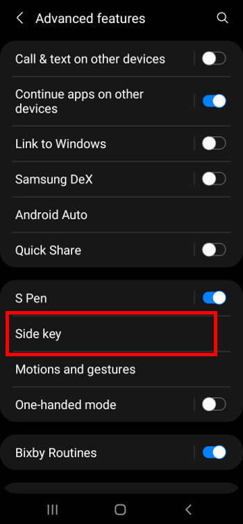 Galaxy S21 Side key: advanced features