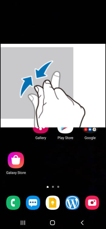 use pinch gesture to access the edit mode of Galaxy S21 Home screen