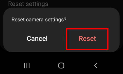 reset Galaxy S22 camera settings