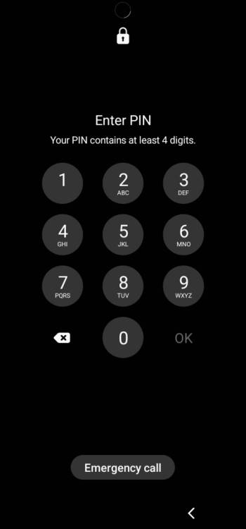 unlock screen on Galaxy S22 lock screen