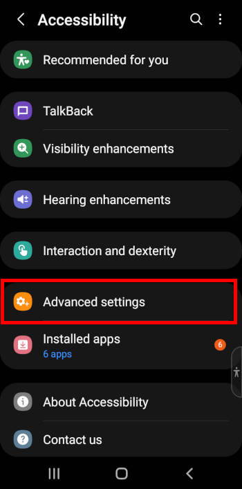 customize accessibility button: accessibility settings