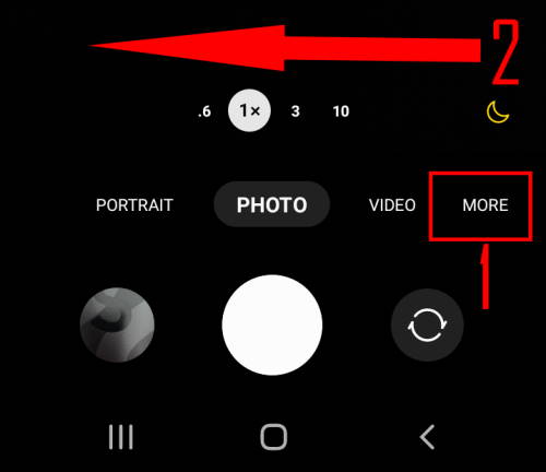 access Galaxy s22 camera modes page