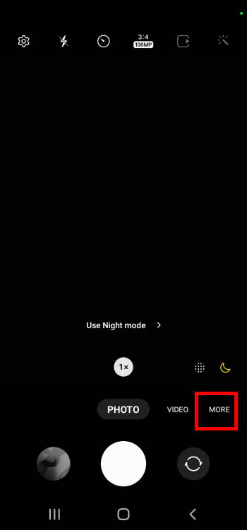 Galaxy S22 Camera App interface: photo mode