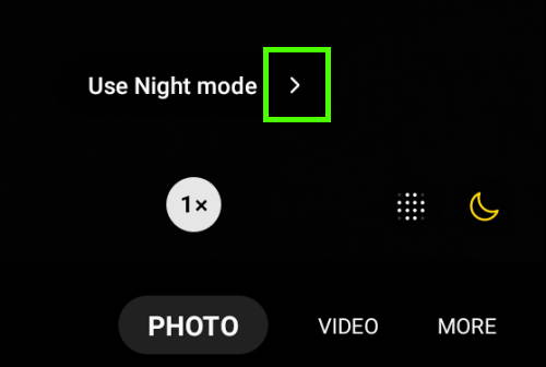 Galaxy S22 Camera modes: Auto mode to Night mode.