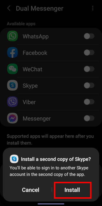 enable Dual Messenger on Galaxy S22