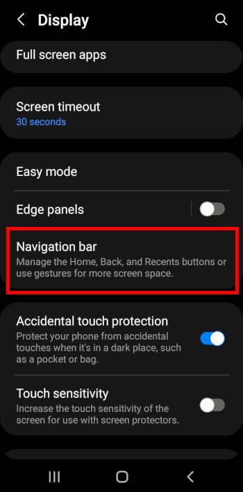 Galaxy S22 display settings