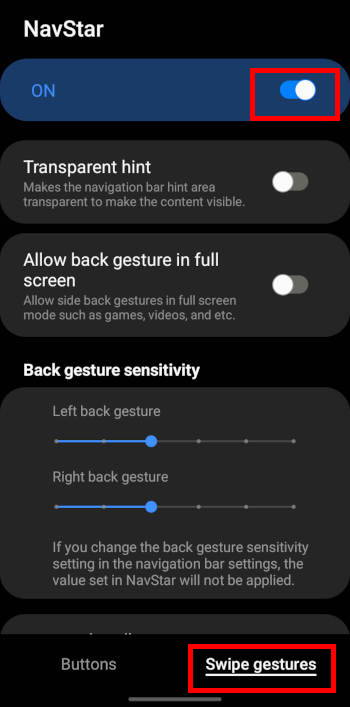 customize Galaxy S22 navigation gestures