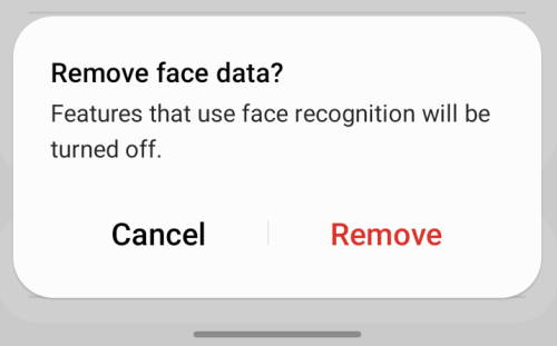remove face data confirmation and disable face recognition on Galaxy S22